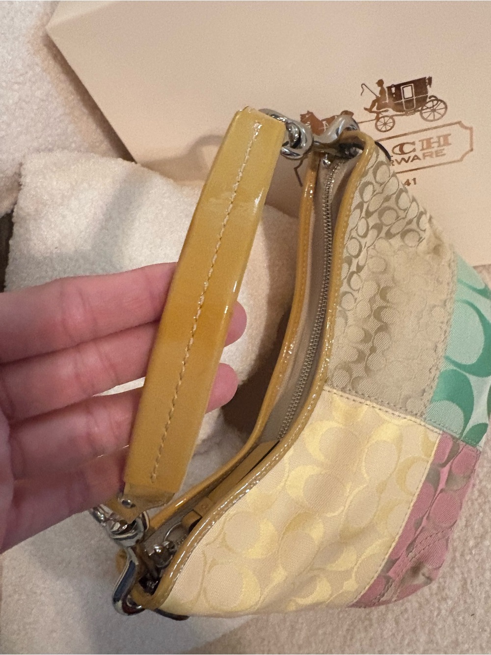 Coach Patchwork Signature Small Hobo Bag in Pastel Multi - Picture 4 of 15